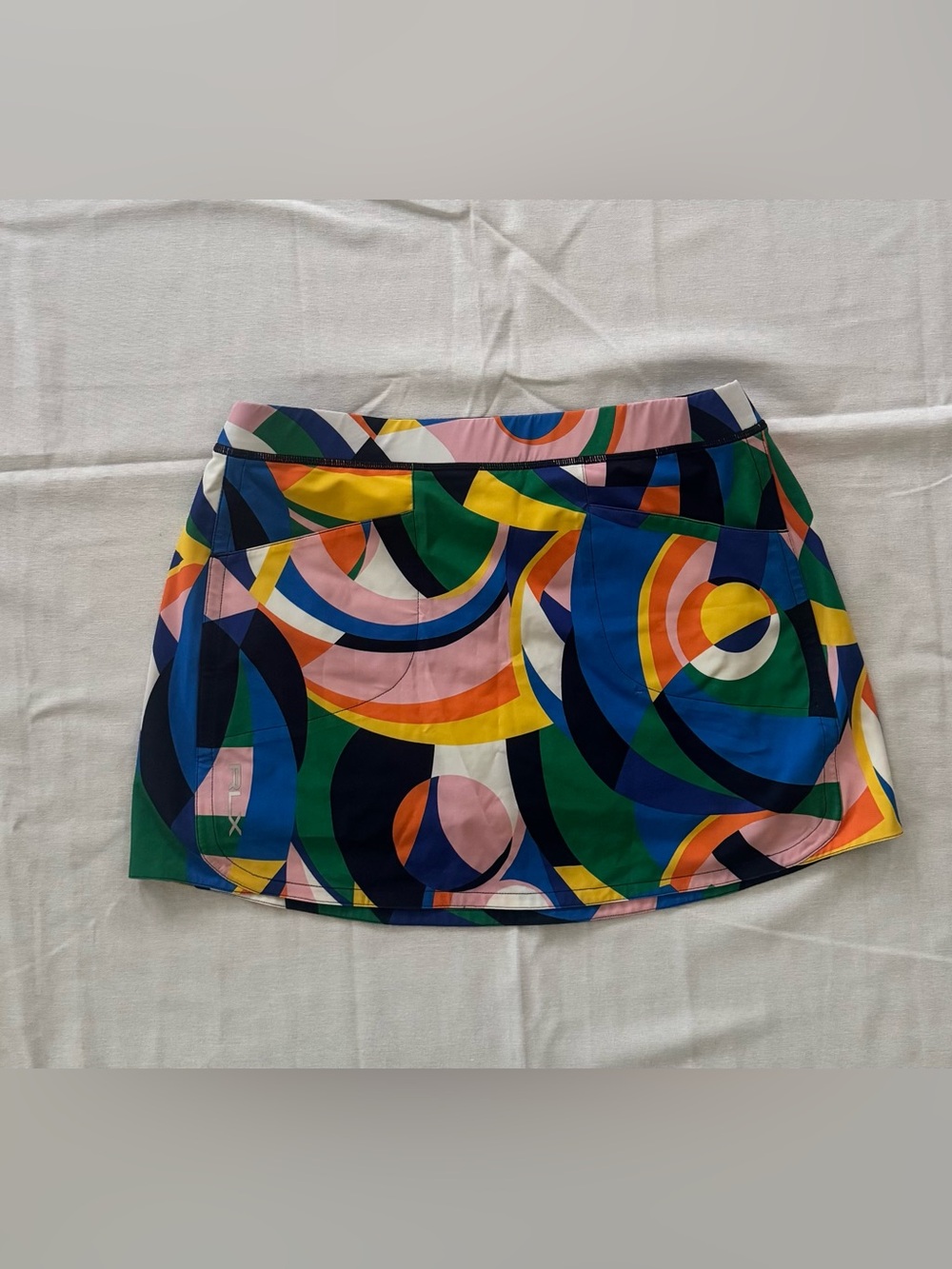 Ralph Lauren Abstract Multicolor Circle-Print Mini Skirt